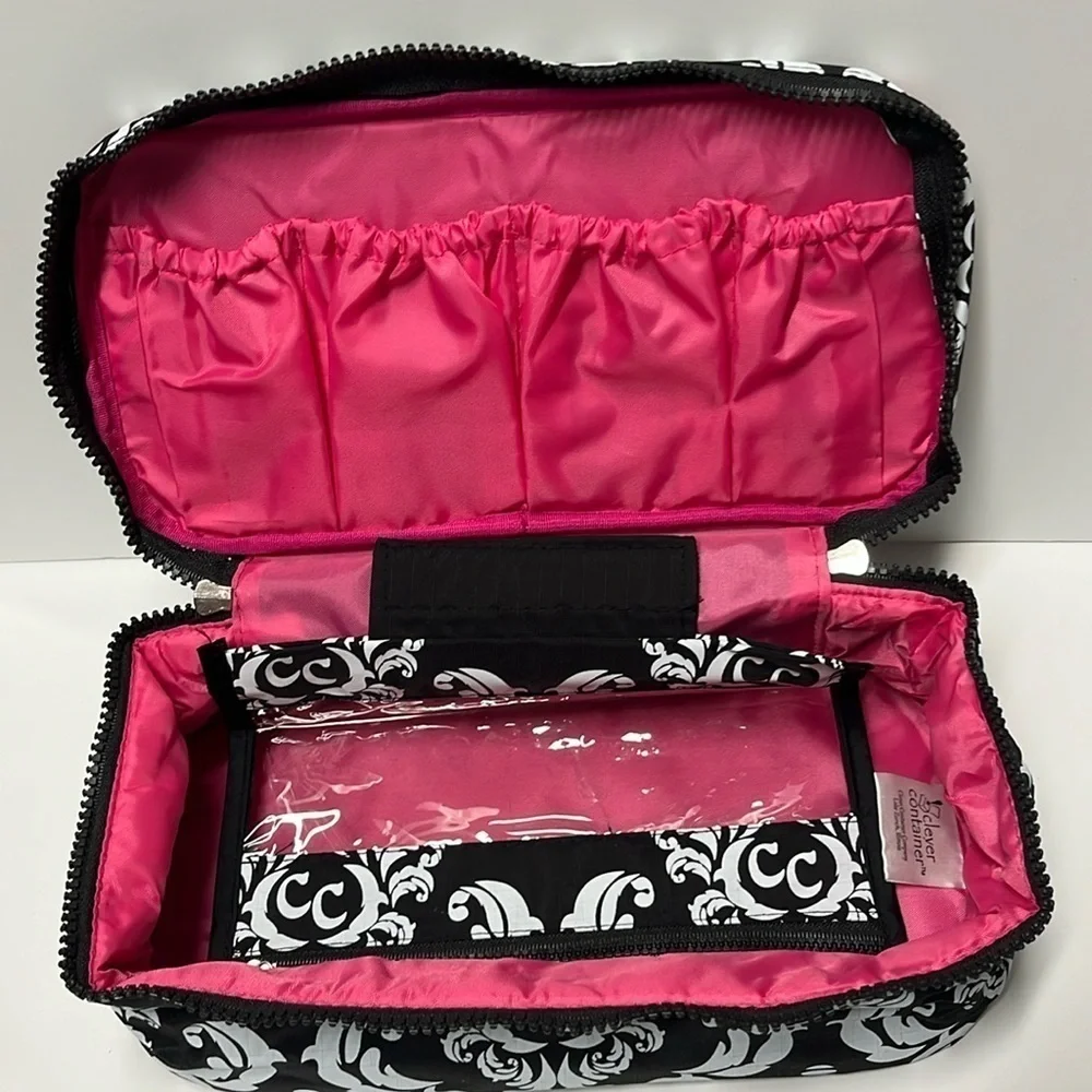 🆕 Travel Pouch For Makeup, Tech, Chargers and Much More Pink Black White